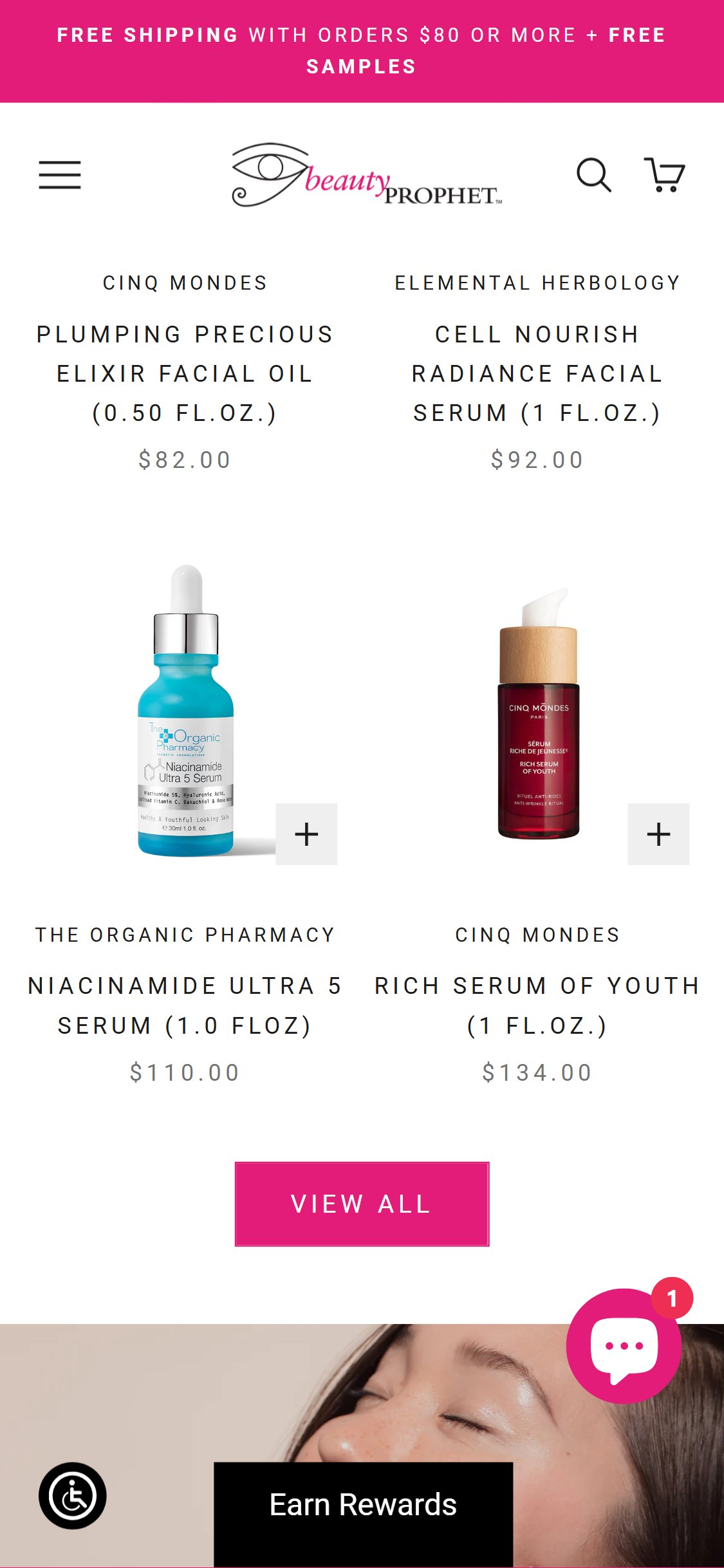 Beauty Prophet — Product Cards Without Ratings